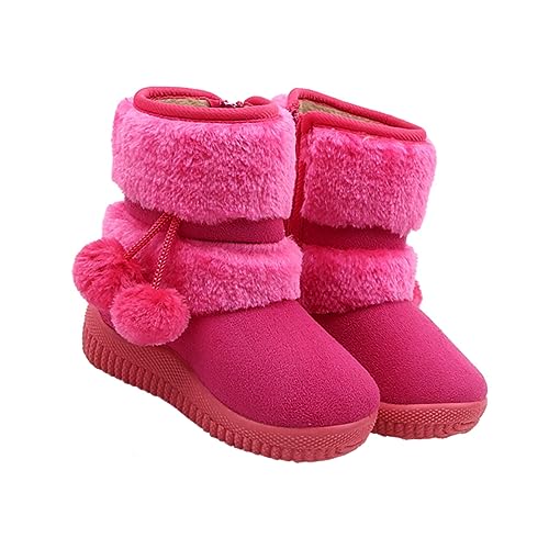 BESPORTBLE Winterstiefel für Mädchen Schneestiefel Weiche Rutschfeste Sohlen Warme Lauflernschuhe Niedrige Kinderstiefel Rosa von BESPORTBLE