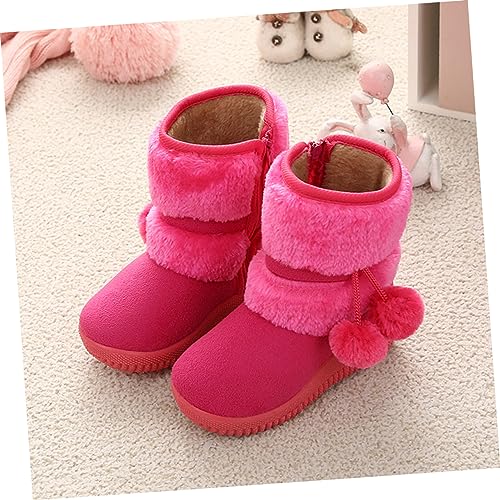 BESPORTBLE Winterwarme Rutschfeste Schneestiefel Weiche Warme Lauflernschuhe mit Dickem Plüschfutter Einfache Muster für Kleinkinder Stabile Sohle für Sicheren Spaziergang von BESPORTBLE