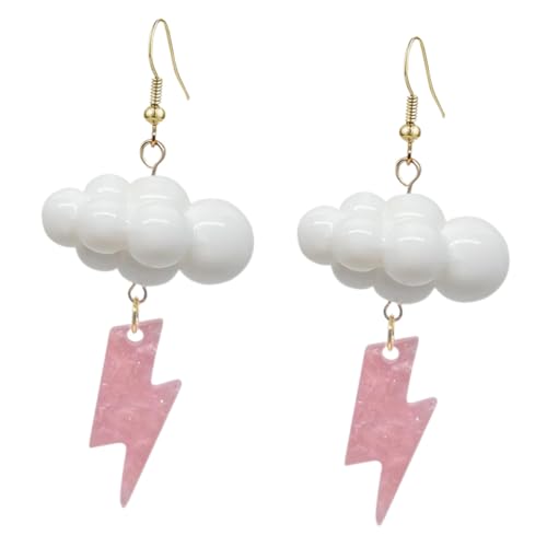 BESPORTBLE Wolkenohrringe mit Blitzdesign Kreative Ohrhänger für Frauen Wetterinspirierte Schmuckstücke für Partys und Alltag von BESPORTBLE