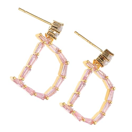 BESPORTBLE Zarte D initial Ohrringe mit Zirkonia Dangle Ohrhänger Leichte Damen Ohrstecker Modischer Ear Pendant Schmuck für Frauen und Mädchen Elegantes Party accessoire von BESPORTBLE