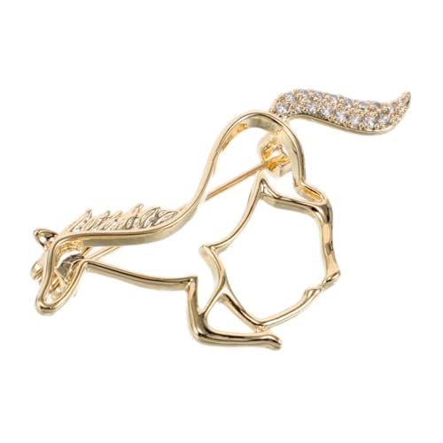 BESPORTBLE Zircon Pferde Brosche Hohl Design mit Glitzer Schweif Sicherer Anstecker Leicht und Elegant für Damen Vintage Schmuck für Alltag und Festliche Anlässe von BESPORTBLE