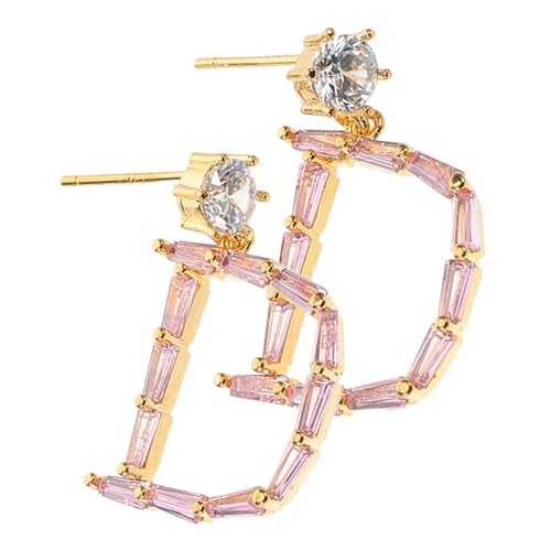 BESPORTBLE Zirkonia Buchstabe D Ohrringe Damen Anfangsbuchstabe Ohrstecker Kupfer mit Funkelndem Modische D förmige Ohrhänger für Frauen und Mädchen Leichter Sicherer Schmuck für Alltag und von BESPORTBLE