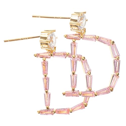BESPORTBLE Zirkonia Buchstaben Ohrringe D Form Dangle Ohrhänger Damen Schmuck Modisch Sicher Für Mädchen Geschenk von BESPORTBLE