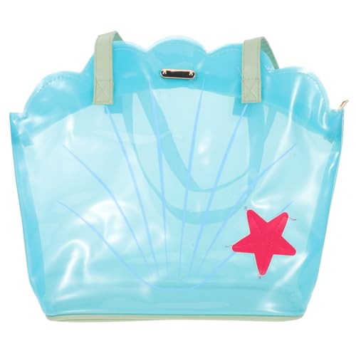 BESPORTBLE tote bag strandtasche clear tote bag strandtasche mit wasserdichter strand umhängetasche transparent handtasche PVC Blue von BESPORTBLE