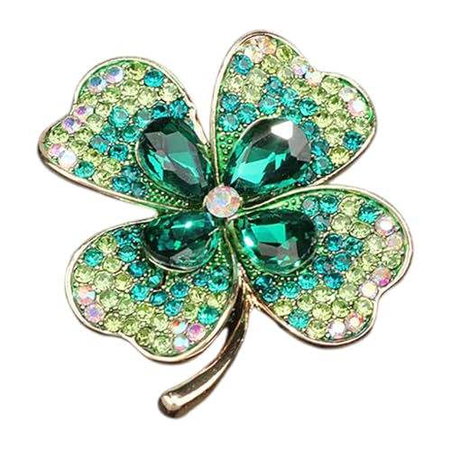 BESPORTBLE vierblättrige Kleeblattbrosche Kleeblatt-Schmuck glücklich vier Blattnadeln Frauen Brosche klein glücksbringer Irische Brosche Dekorative Brosche Leichte Brosche Legierung Green von BESPORTBLE