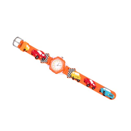 BESPORTBLE wasserdichte Kinderuhr Mit Auto-Muster Kreative Cartoon-Armbanduhr Für Jungen Und Mädchen Leichtes Design Strapazierfähigem Material Perfektes Für Junge Mädchen Orange von BESPORTBLE