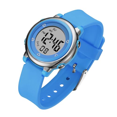 BESPORTBLE wasserdichte Led Elektronik Uhr Für Junge Mädchen Multifunktionale Armbanduhr Mit Alarm Stoppuhr Und Nachtleuchtfunktion Für Mädchen Und Jungen Blau von BESPORTBLE