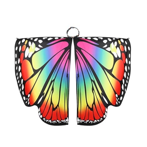 BESPORTBLE Schmetterling Kostüm Kinder: Karneval Kostüm Damen Schmetterling Cape Umhang Flügel Schlinge Schal Polyester Party Zubehör für Frauen Leistung Party Cosplay Requisiten von BESPORTBLE