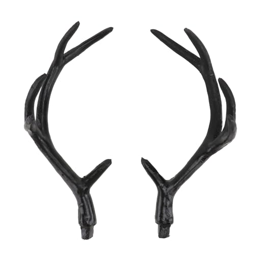 Hirschgeweih Haarreif Set - Realistische Schwarze Geweihe FüR Kreative Halloween KostüMe Und Mottopartys FüR Dekorationen haarreif weihnachten erwachsene weihnachten kopfschmuck von BESPORTBLE