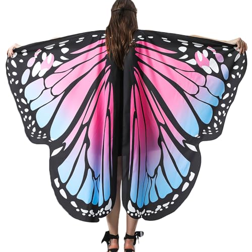 Schmetterling Kostüm Damen : Kinder Karneval Schmetterlingsflügel Erwachsene Frauen Schmetterling Sling Umhang Tiere Flügel Rotation Cape Party Zubehör für Mädchen Damen Cosplay Kostüm Party von BESPORTBLE