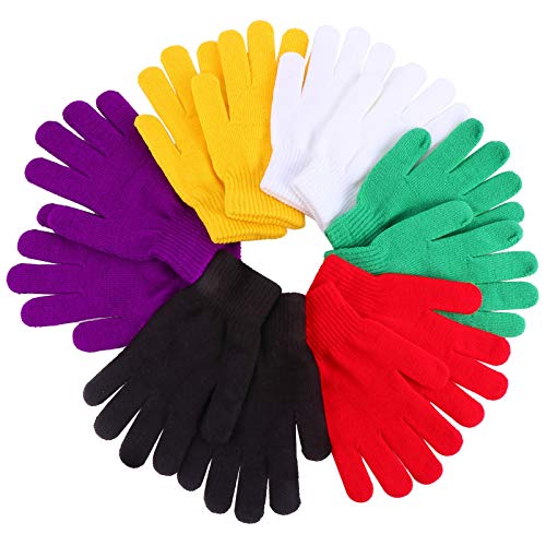 Winter Handschuhe: 6 Paar Unisex Handschuhe Stricken Dehnbar Fäustling Bulk Volle Finger Warme für Männer Frauen Sport von BESPORTBLE