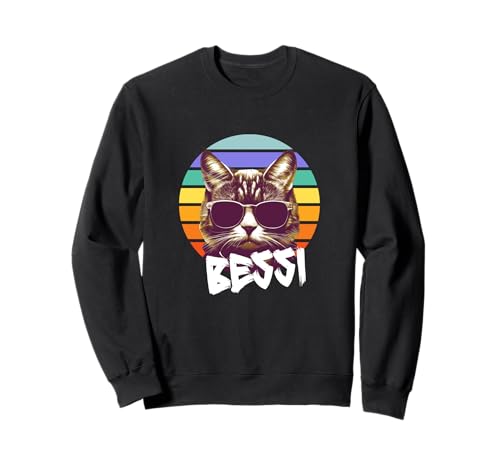 BESSI - Schöner Mädchen Name mit lustiger Katze Sweatshirt von BESSI Tochter Enkel Geburtstag Geschenkideen