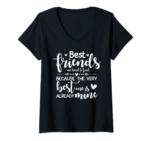 Damen Beste Freunde sind schwer zu finden, weil T-Shirt mit V-Ausschnitt von BEST FRIENDS ARE HARD TO FIND BECAUSE