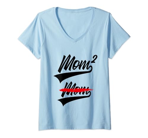 MAMA 2 KINDER WERDENDE MAMA ZWEITES KIND T-Shirt mit V-Ausschnitt von BEST MOM MOTHER’S DAY OUTFITS