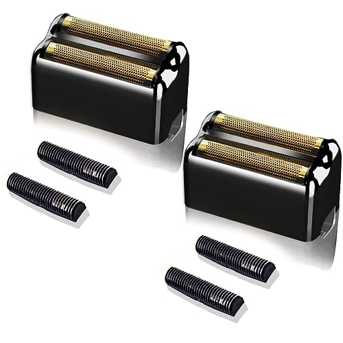 2 Stück Rasierersatzfolie und Klingen kompatibel mit BaBylissPRO Double FXFS2 Rasierer Metallfolie Ersatz (Schwarz-2 Stück) von BESTBOMG