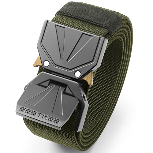 BESTKEE Taktischer Gürtel - 3,8cm Arbeitsgürtel Herren, Schnellverschluss Metallschnalle, Gürtel Herren Geeignet für Outdoor, Militär, Sport, Wandern von BESTKEE