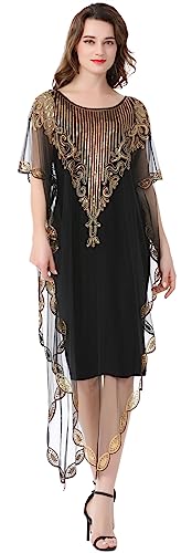 BESTORI Damen Stola Für Abendkleid Sommer Festlich Wraps Bestickt Glitzer Poncho Für Abendkleid Hochzeit Schwarz von BESTORI