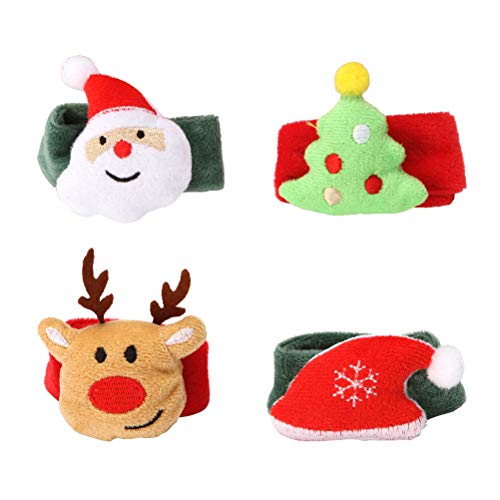 4 Stück Weihnachtsschnapparmbänder Armbänder Für Partybevorzugungen Feiertags-slap-armbänder Weihnachts-slap-bands Weihnachtsstrumpffüller Kleines Geschenk Kind Niedlich von BESTOYARD
