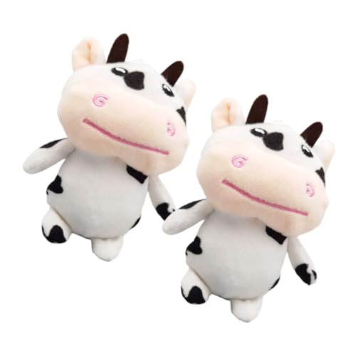 BESTOYARD 2 Stück Kawaii Plüsch Kuh Schlüsselanhänger Süße Anhänger für Taschen Autoschlüssel Rucksäcke Tier von BESTOYARD