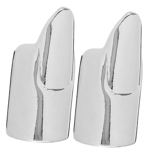BESTOYARD 2 Stück Nagelset Ring Fingernagelspitze Klaue Metallkostüme Finger Nagelkappenschleifenring Nagelringe Schmuck Nägel tragen Damen Fingernagelringe Zeigefinger-Nagelringe Silber von BESTOYARD