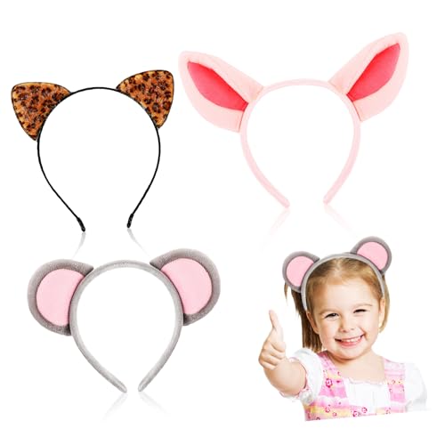 BESTOYARD 3stücke Tierohren Haarreifen Lustige Stirnbänder Für Erwachsene Für Karneval Halloween Kostümpartys Und Make-up-anwendungen von BESTOYARD