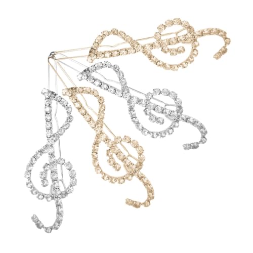 BESTOYARD 4 Stück Teiliges Strass Haarklammern Musiknote Haarspangen für Frauen Glitzernde Haaraccessoires aus Design für Jede Gelegenheit von BESTOYARD