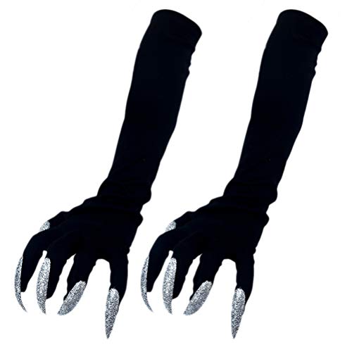 BESTOYARD Halloween Kostüm Handschuhe Lange Fingernägel schwarz Party Handschuhe 1 Paar von BESTOYARD