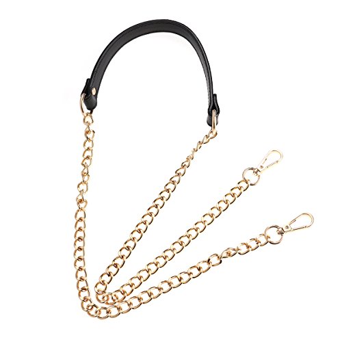 BESTOYARD Handtaschen Metall Ketten Handtasche Kette Schultertaschen Riemen Ersatz Zubehör mit Schnallen (Gold Schwarz) von BESTOYARD