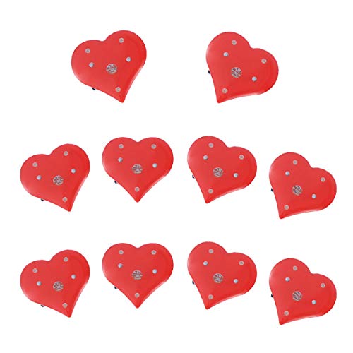 BESTOYARD LED Brosche Herz Form Pins LED Licht Blinky Valentinstag Geburtstag Abzeichen Party Schmuck Gastgeschenk 10 Stück (Rot) von BESTOYARD