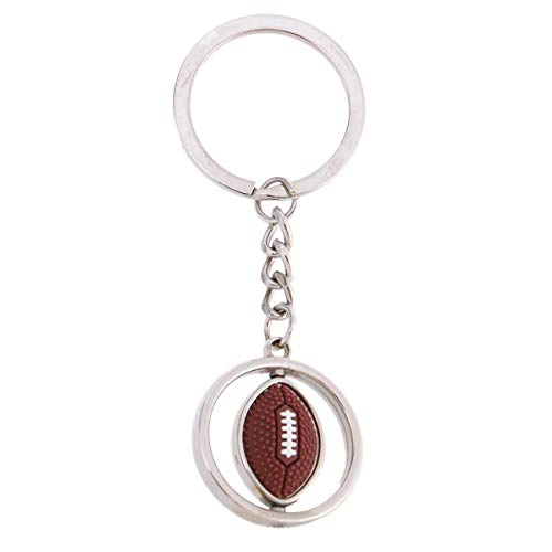 BESTOYARD Rotation Fußball Metall Schlüsselanhänger Legierung Schlüsselanhänger Charm Schlüsselhalter Rugby American Football Party Supply von BESTOYARD