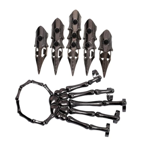 BESTOYARD Skeletthandarmband Im Gothic-stil Mit Verstellbaren Krallenringen Für Finger Als Handaccessoire Für Themenpartys Und Bühnenauftritte von BESTOYARD