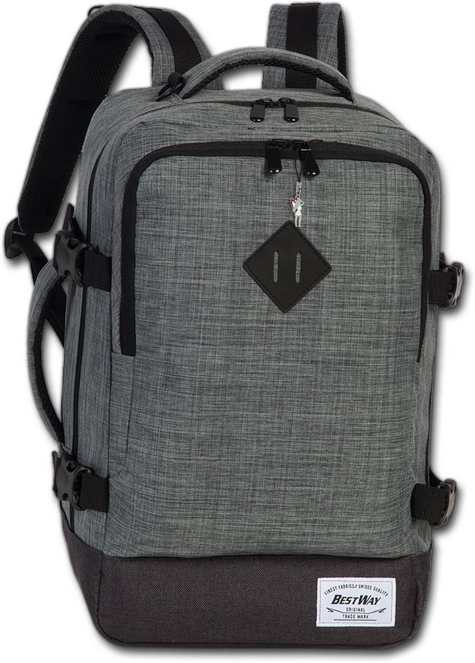 BESTWAY Flugumhänger Bestway grauer Tagesrucksack Bordgepäck (Businessrucksack), Herren, Damen Flugbegleiter, Businessrucksack Polyester, grau, Größe c von BESTWAY