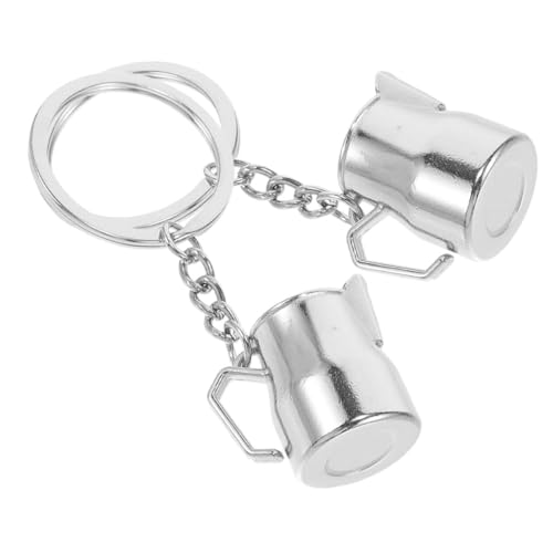 BESTYASH 2stücke Mini Kaffeetassen Schlüsselanhänger Niedliche Milchaufschäumer Becher Für Handtaschen-Accessoires Für Kaffeeliebhaber Und Freunde von BESTYASH