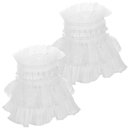 BESTYASH 1 Handgelenksmanschetten Für Ärmel Spitze Falsche Ärmel Kleid Liefern Handgelenkmanschetten Für Frauen Dekorative Manschetten Puffärmel Garn Weiß von BESTYASH