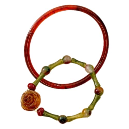 BESTYASH Chinesisches Armband Damen Rosen-bambus-perlenarmband Dekoratives Armreif Accessoire Für Kleider Und Geschenkidee von BESTYASH