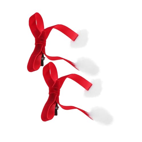 BESTYASH 1paar Rote Haarklammern Mit Niedlichen Furry Festliche Haaraccessoires Für Und Mädchen Für Weihnachten Und Neujahr Feierlichkeiten von BESTYASH