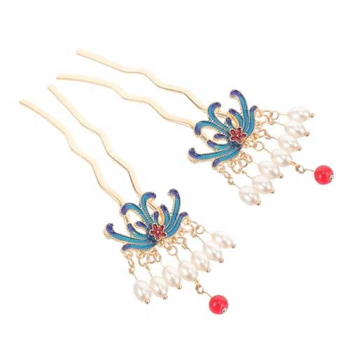 BESTYASH 1 Paar Han-Kostümzubehör im antiken Stil Netz Schmuck Motorhaube Zöpfe Griff haar spangen haare wedlock diehüte klassische Haarnadel Essstäbchen für Mädchenhaare Legierung von BESTYASH