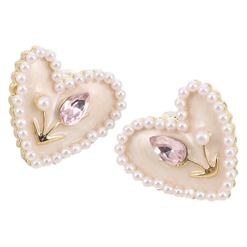 BESTYASH 1 Paar Liebe Ohrringe Patch-pailletten Zarte Ohrringe Dekoratives Vogelhaus Cartoon-kaninchen Multifunktionale Ohrringe Gesticktes Etikett Mit Pailletten Pilzdekor Plastik Weiß von BESTYASH