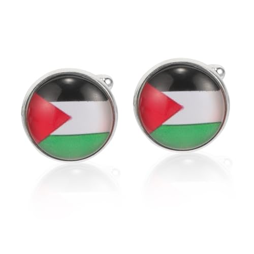 BESTYASH 1 Paar Manschettenknöpfe Herren Palästinenserflagge Cufflinks Stilvolle Knöpfe für Anzug Hemd Modisches Accessoire für Besondere Anlässe Langlebig Gestaltet von BESTYASH