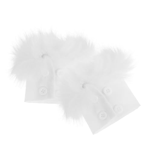 BESTYASH Damen Pulswärmer Weiß Kunstpelz Arm Flauschiges Armband Armstulpen Für Wärme von BESTYASH