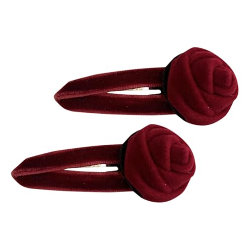 BESTYASH 1 Paar Retro Blumenschmuck Haarclip für Damen Eleganter Haarpin mit Zarter Blütenverzierung für Formelle Anlässe oder Weinrot Stabiler für Look von BESTYASH
