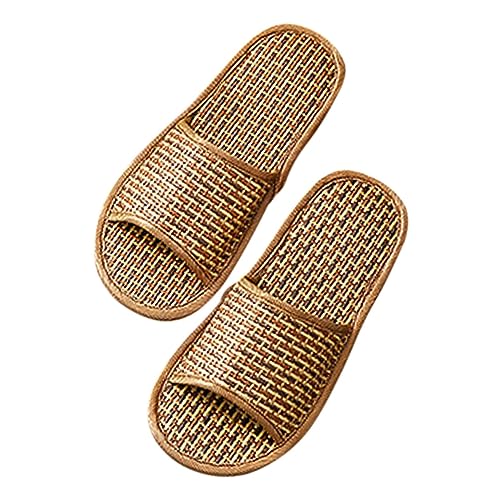 BESTYASH Gewebte Hausschuhe Herren Damen 1 Paar Sommerschuhe Atmungsaktiv Weingrasgeflecht Sommerhausschuhe Minimalistische Schuhe Bequem Rattan Sandalen Leicht von BESTYASH