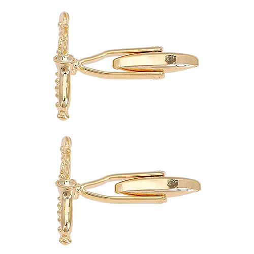 BESTYASH 1 Paar Saxophon Manschettenknöpfe für Herren Goldene Cufflinks im Saxophon Design Accessoires für Hemden Anzüge und Festliche Anlässe von BESTYASH