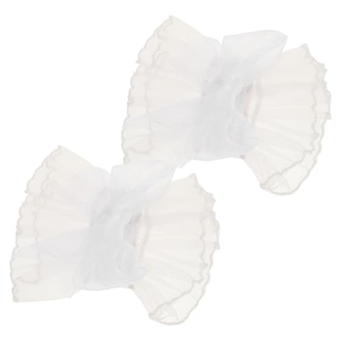 BESTYASH 1 Paar Spitzenärmel Viktorianische Handgelenkmanschette Clown-manschette Gefälschte Handgelenksmanschetten Spitzenmanschettenärmel Elastisches Armband Lolita-handschuhe Weiß von BESTYASH