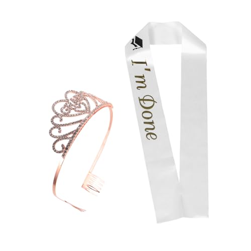 BESTYASH Abschlussgeschenke für Sie Set mit Prinzessinnen-satinschärpe Kopfbedeckung für Die Abschlussfeier Dekorative Krone BESTYASH Abschlussgeschenke für Sie Set mit Prinzessinnen-satinschärpe Kopfbedeckung für Die Abschlussfeier Dekorative Krone von BESTYASH