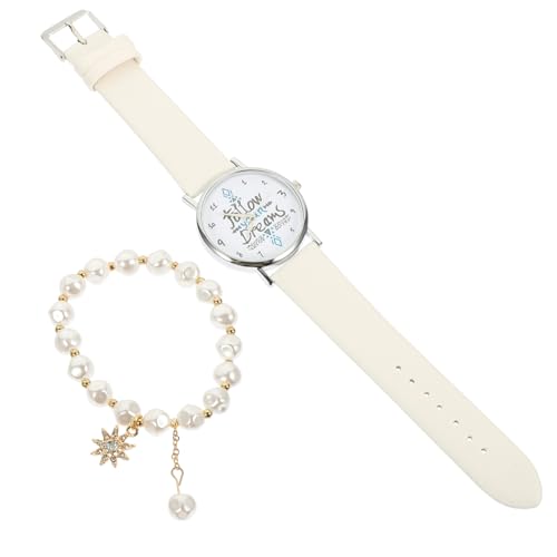 BESTYASH 2 Stück Frauen Uhr Und Armband Set Mädchen Freizeit Handgelenk Modische Armbanduhr Geburtstag von BESTYASH