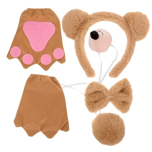 BESTYASH Bärenohren Stirnbänder Für Mädchen Partygeschenke Mit Nasenstütze Künstlicher Nase Cosplay Kostüm Requisiten Kit von BESTYASH