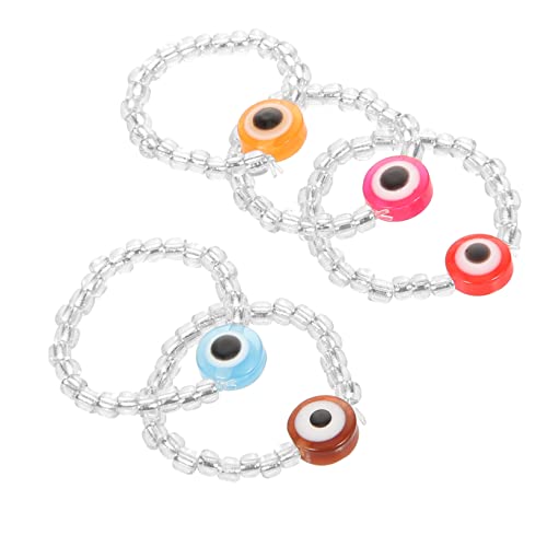 BESTYASH 1 Satz Bead Rings Für Frauen Teiliges Schmuckset Mit Augen Handgefertigte Perlenringe Für Kreative Dekorative Ringe Perfektes Für Freundinnen Familie 5 Stück von BESTYASH
