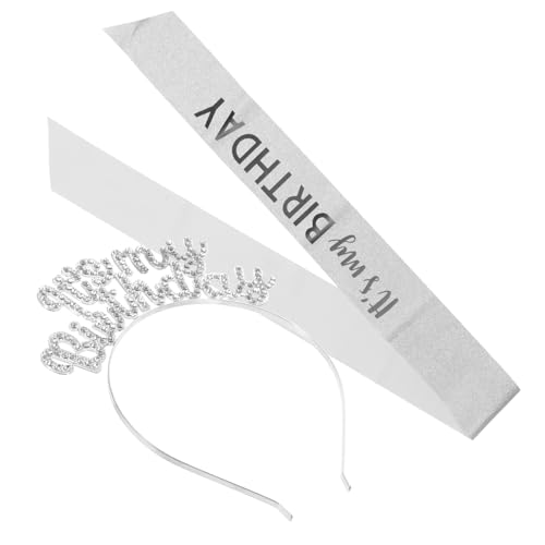 BESTYASH 1 Satz Geburtstagskrone und Schärpe Set für Modisches Kopfband mit Eleganter Schärpe für Verschiedene Anlässe für Geburtstagsfeiern und Festliche Events von BESTYASH