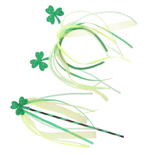 BESTYASH 1 Satz Irisches Stirnband Plüsch Haarnadeln Textmarker Haustier Hund Weste Make-up-dekoration Halloween Stirnband Figur Lustiges Stirnband Fotodekoration Zwerge Gittergewebe Green von BESTYASH